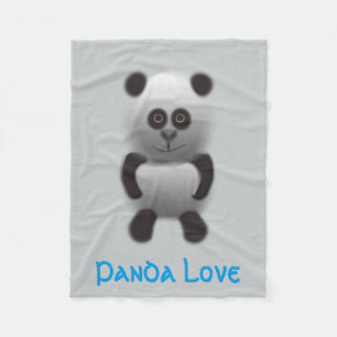 panda love fleece blanket