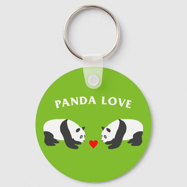 Panda Love (Green) Keychain (Front)