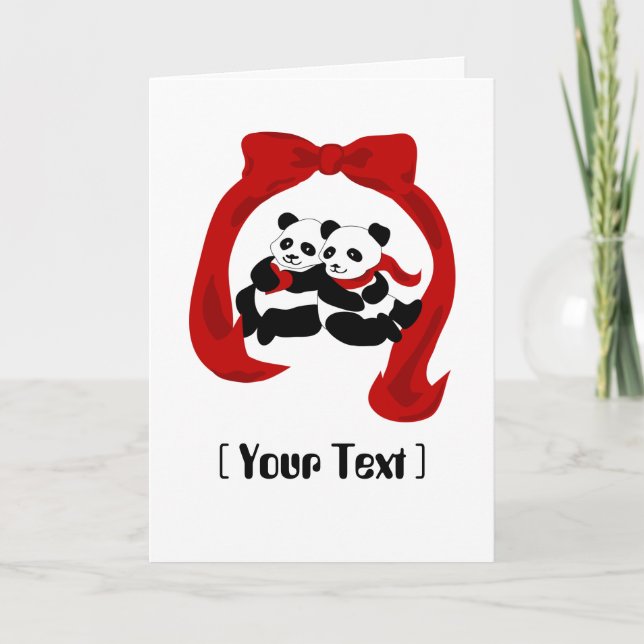 Panda Love Greeting Card (Front)