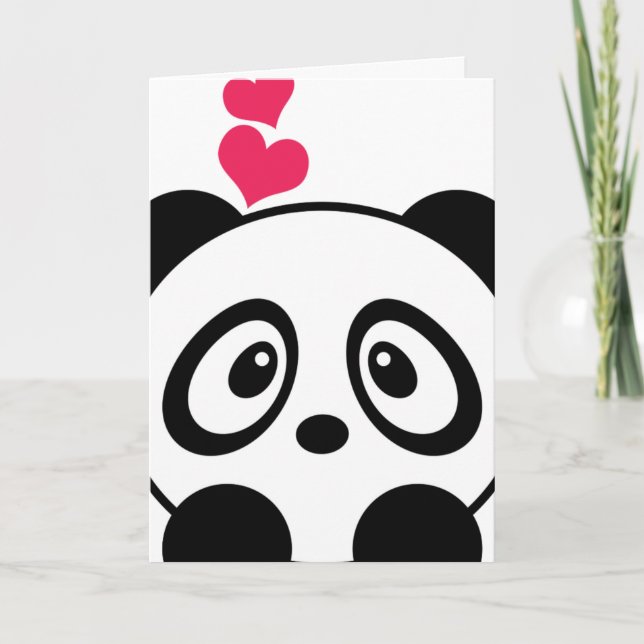 Panda love greeting card (Front)