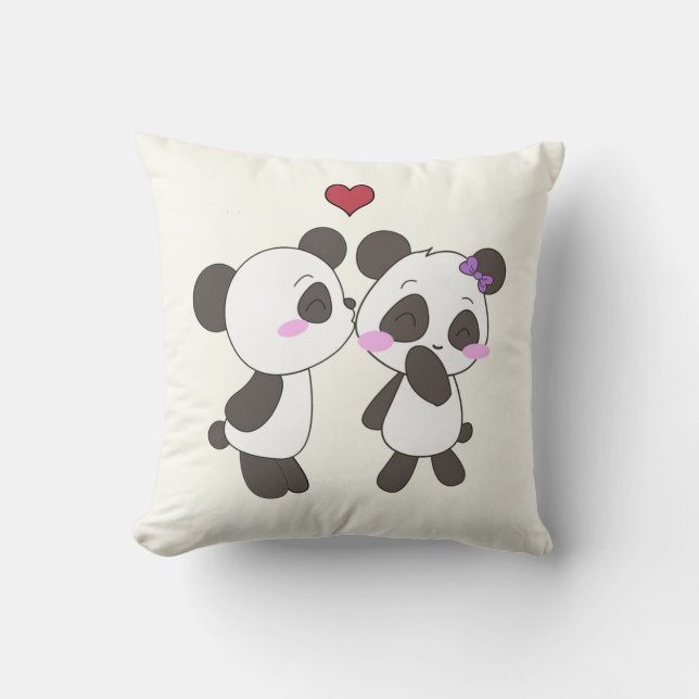 Panda Love Pillows! <3 Throw Pillow (Front)