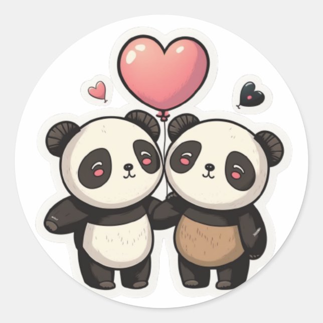 Panda Love : Tenir Sticker Mains (Devant)