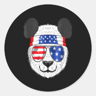 Panda Lover | American Panda Is Wearing Glasses Classic Round Sticker