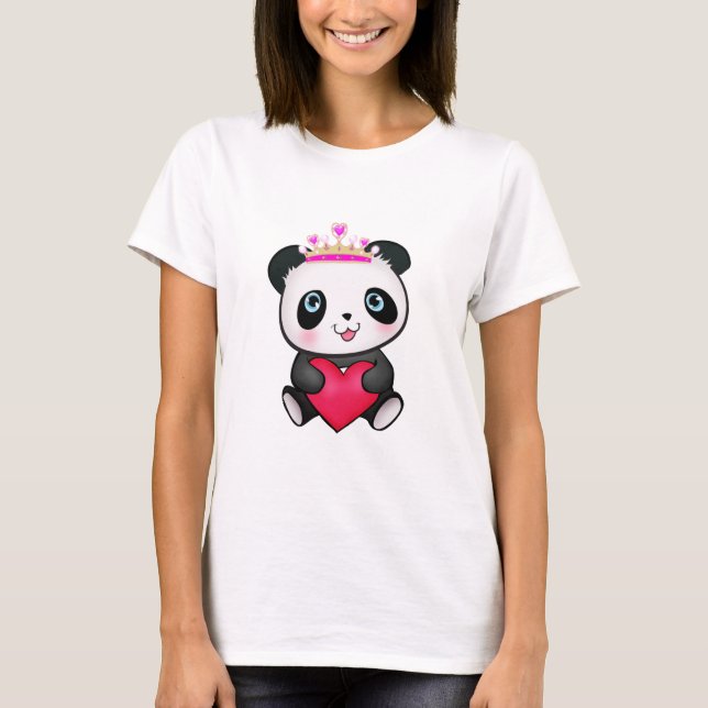 Panda Lover Fan Gift Valentine's Day Heart Present T-Shirt (Front)
