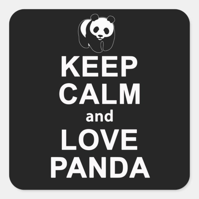 Panda Lover | Kepp Calm And Love Panda Square Sticker (Front)