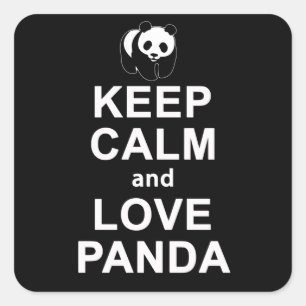 Panda Lover   Kepp Calm And Love Panda Square Sticker