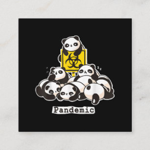 Panda Lovers   Cute Panda Funny Pandemic Square Business Card