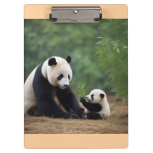 Panda Mama and Baby Clipboard