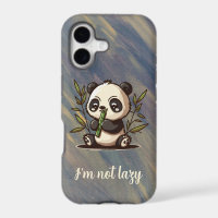 Panda mangeant coque iphone de bambou