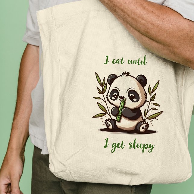 Panda mangeant des Sacs fourre-tout en bambou (Panda eating bamboo Tote Bags
)