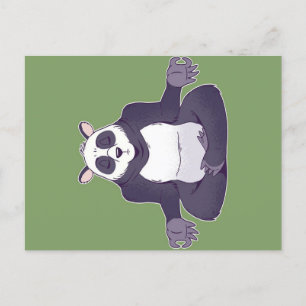 Panda Meditating Holiday Postcard