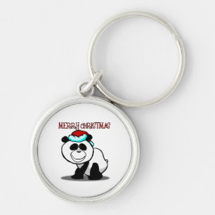 Panda Merry Christmas Keychain