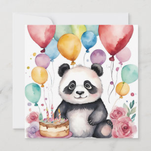 Panda mignonne avec carte ballons