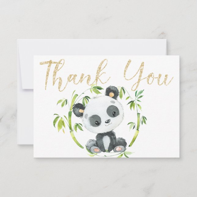 Panda mignonne et Merci de Baby shower de bambou v (Devant)