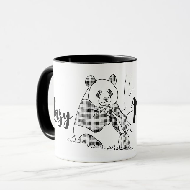 Panda minimaliste Lazy Morning Mug (Devant gauche)