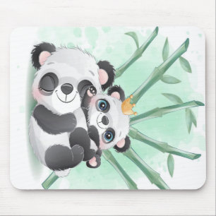 Panda Mom and Baby Gift For Kids Mouse Pad