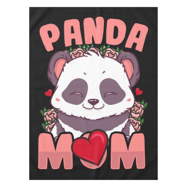 Panda Mom | Gift For Owner Panda Mom Tablecloth (Front)