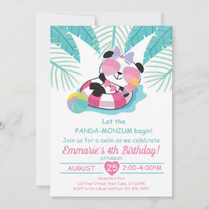 Panda-monium fête d'anniversaire Invitation Panda