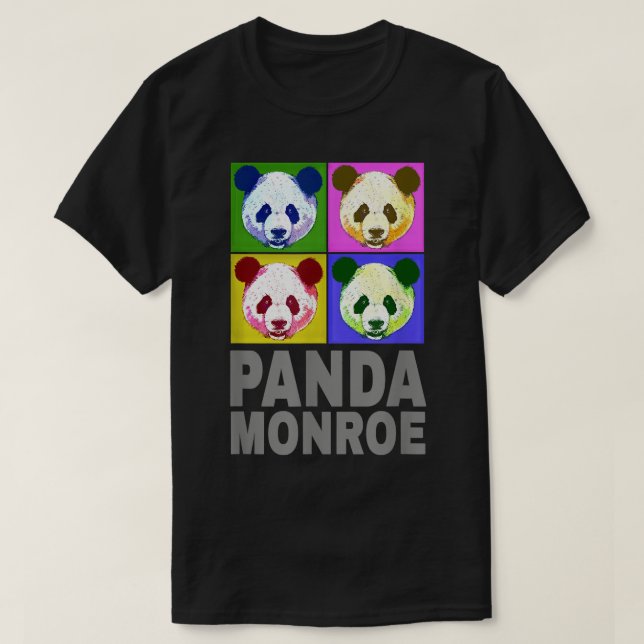 Panda Monroe Bear Pop Art Portrait  T-Shirt (Design Front)