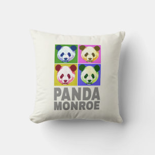Panda Monroe Bear Pop Art Portrait Throw Pillow