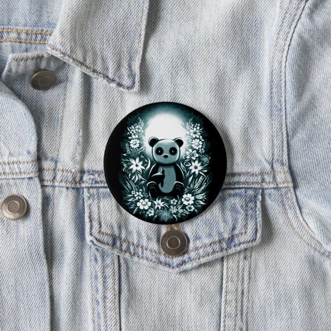 Panda Moon 3 Inch Round Button (In Situ)