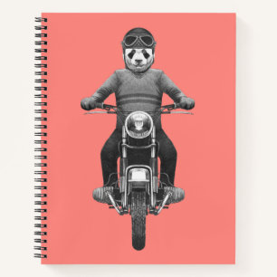 Panda Motorcyle Rider Notebook