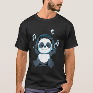 Panda Music Note Panda Dj Headphones Sound Teddy T-Shirt