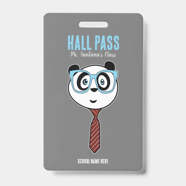 Panda Nerd Hall Pass Badge (Front)