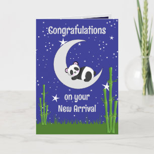 Panda New Baby Folded Greeting Card