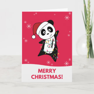 Panda Noël Neige Animaux d'hiver Pandas Carte