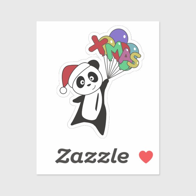 Panda Noël Neige Animaux d'hiver Pandas Sticker (Feuille)