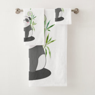 Panda noir et blanc mignonne en Bambou