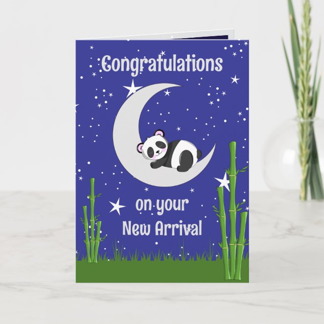 Panda Nouvelle carte de voeux pliée pour bébé (Devant)