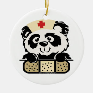Panda Nurse Ceramic Ornament