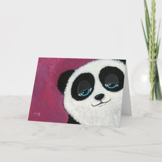 Panda on Pink - Greeting Card (Front)