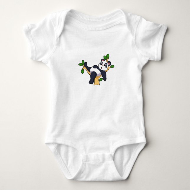 Panda on Tree Baby Bodysuit (Front)