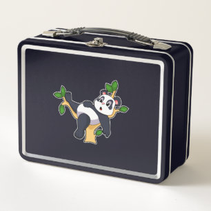 Panda on Tree Metal Lunch Box