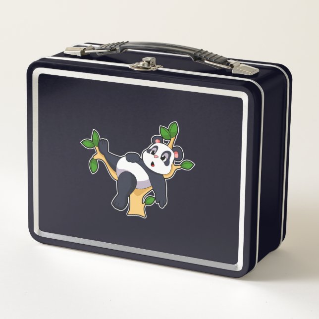 Panda on Tree Metal Lunch Box (Front)