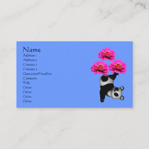Panda Ours Et Fleurs Carte de visite Animal
