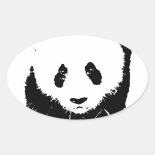 Panda Oval Sticker