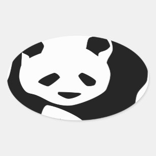 Panda Oval Sticker