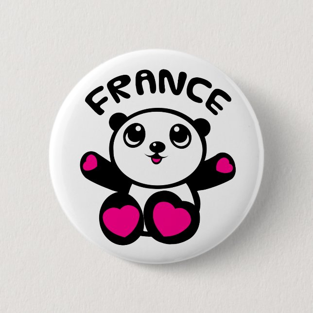 Panda Panda France 2 Inch Round Button (Front)