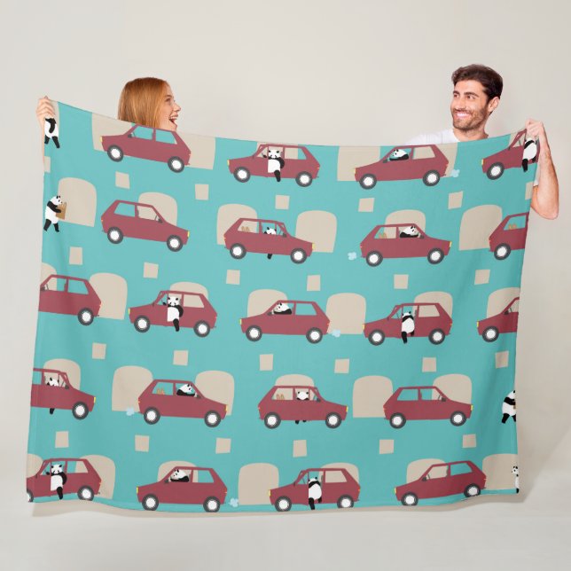 Panda Panda Pan red Fleece Blanket (In Situ)