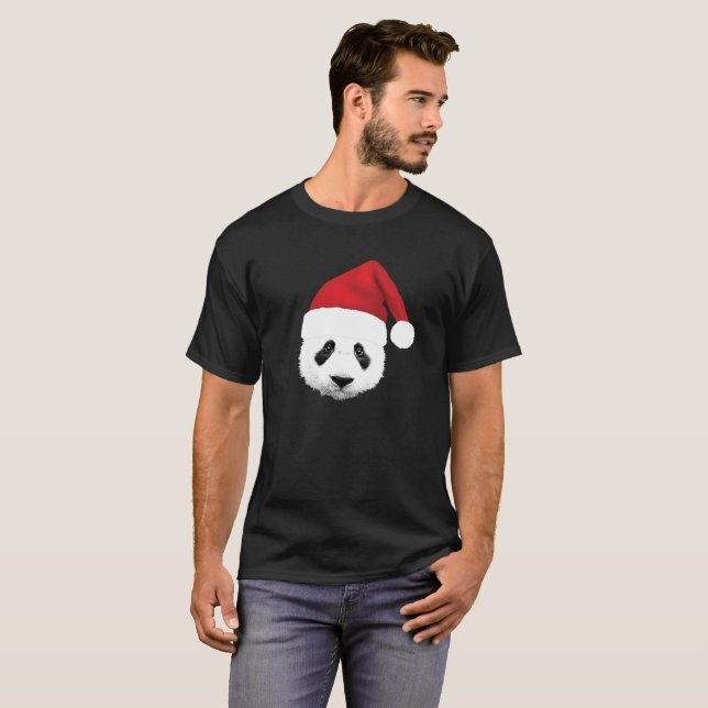 Panda Panda Panda Santa Claus Christmas Bear T-Shirt (Front Full)