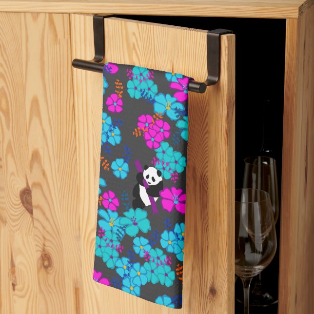 Panda Paradise Bloom Kitchen Towel (Thirds Fold)