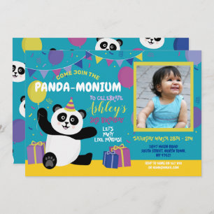 Panda Party Birthday Panda-monium Photo Invitation