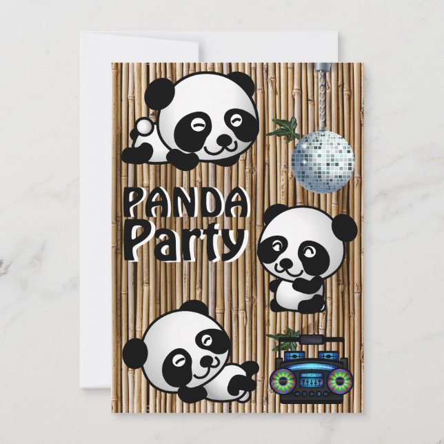 Panda Party Invitations (Back)