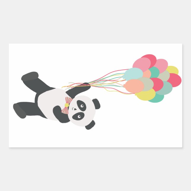 Panda Party - Panda avec Ballons Sticker (Devant)