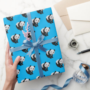 Panda Pattern - Background colour changeable Wrapping Paper