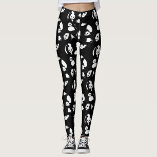 Panda pattern Black BG Leggings